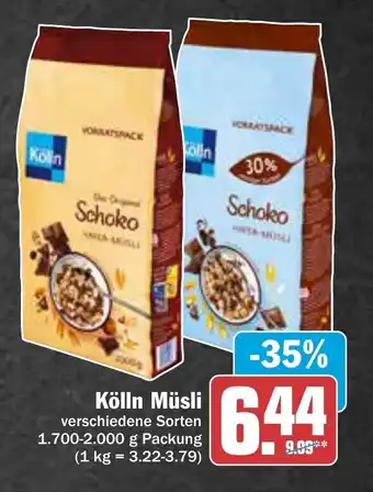 AEZ Kölln Müsli 1.700-2.000 g Packung Angebot