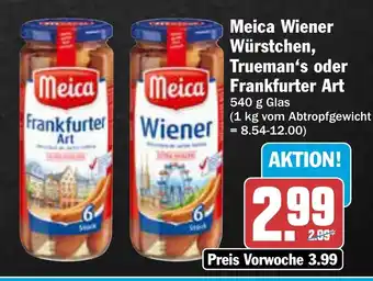 AEZ Meica Wiener Würstchen, Trueman's oder Frankfurter Art 540 g Glas Angebot