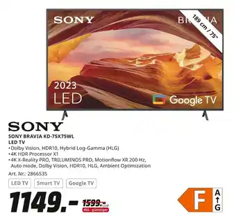 MediaMarkt SONY LED TV BRAVIA KD-75X75WL Angebot