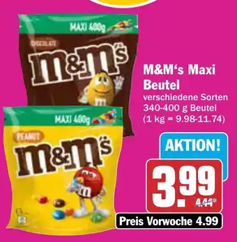 AEZ M&M's Maxi Beutel 340-400 g Beutel Angebot