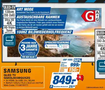 expert Techno Land SAMSUNG QLED TV GQ55LS03BGUXZG Angebot