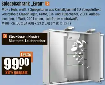 V Baumarkt Spiegelschrank ,,Ewan" Angebot