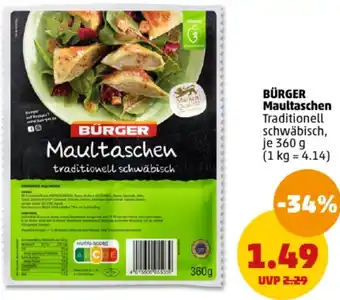 PENNY BÜRGER Maultaschen 360 g Angebot