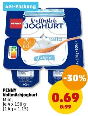 PENNY PENNY Vollmilchjoghurt 4x150 g Angebot