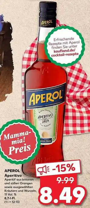 Kaufland Aperol Aperitivo 0,7L Angebot