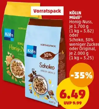 PENNY KÖLLN Müsli 1700/2000 g Angebot