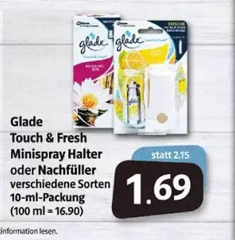 Markant Markt Glade Touch & Fresh Minispray Halter oder Nachfüller Angebot