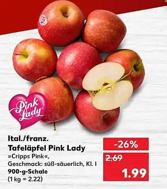 Kaufland Ital. Franz Tafeläpfel Pink Lady 900g Angebot