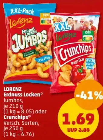 PENNY LORENZ Erdnuss Locken 210 g oder Crunchips 250 g Angebot