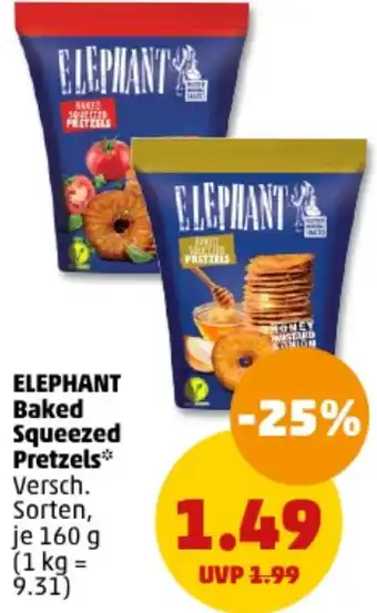 PENNY ELEPHANT Baked Squeezed Pretzels 160 g Angebot