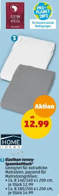 PENNY HOME IDEAS Living Elasthan Jersey Spannbetttuch Angebot