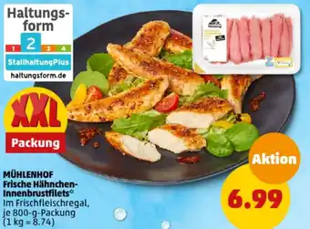 PENNY MÜHLENHOF Frische Hähnchen-Innenbrustfilets 800 g Packung Angebot