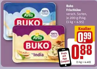 REWE Arla Buko Frischkäse versch. Sorten, je 200-g-Pckg. Angebot