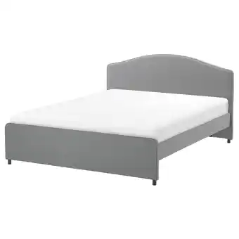 IKEA Hauga Bettgestell, gepolstert, Vissle grau, 160x200 cm Angebot