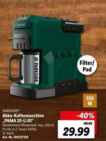 Lidl Parkside akku-kaffeemaschine Angebot