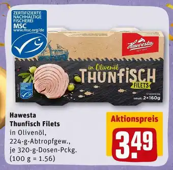 REWE Hawesta thunfisch filets Angebot