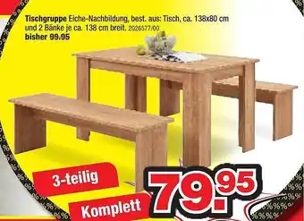 Spilgers Sparmaxx Tischgruppe Eiche-Nachbildung Tisch und 2 Bänke Angebot