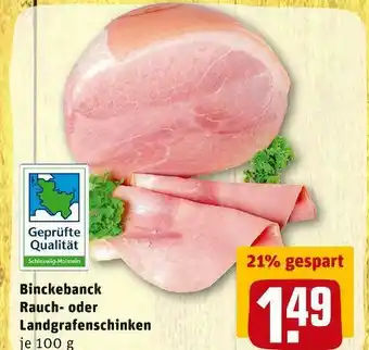 REWE Binckebanck rauch- oder landgrafenschinken Angebot