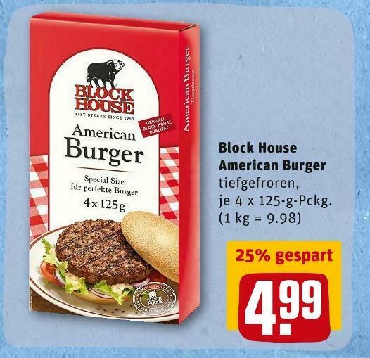 Block house american burger patty Angebot bei REWE