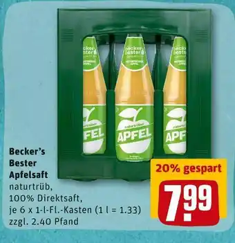 REWE Becker’s bester apfelsaft Angebot