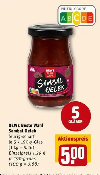 REWE Rewe beste wahl sambal oelek Angebot