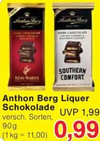 Jawoll Anthon Berg Liquer Schokolade 90 g Angebot