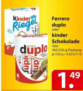 Famila Nord Ost Ferrero duplo oder kinder schokolade Angebot