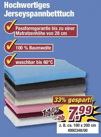 Poco Hochwertiges Jerseyspannbetttuch Angebot
