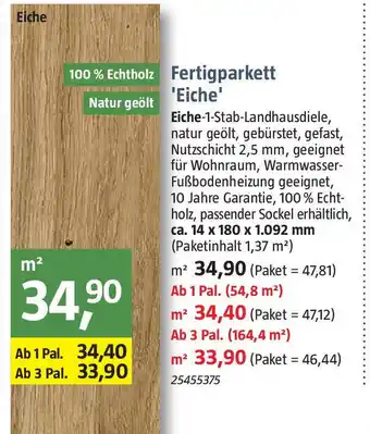 Bauhaus Fertigparkett 'Eiche' Angebot