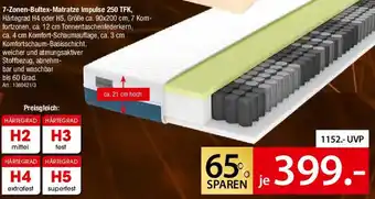 Zurbrüggen SCHLARAFFIA 7-Zonen Bultex Matratze Impulse 250 TFK Angebot