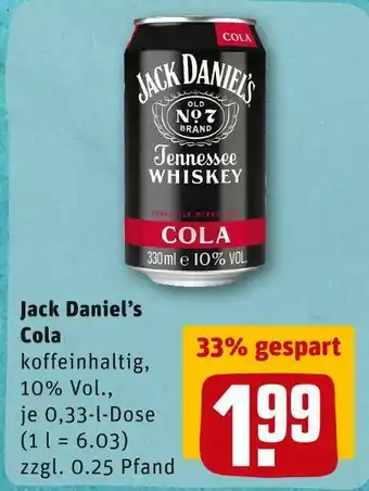 REWE Jack daniel’s cola alkoholische mixgetränke Angebot