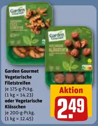 REWE Garden Gourmet Vegetarische Filetstreifen je 175-g-Pckg. oder Vegetarische Klösschen 200g Angebot