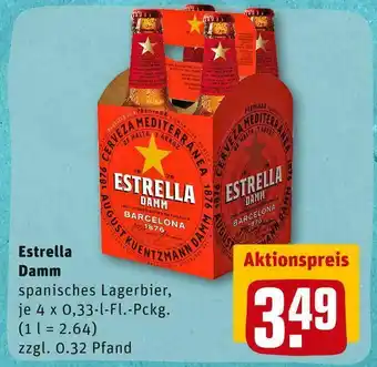 REWE Estrella damm, spanisches lagerbier Angebot