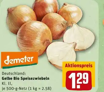 REWE Demeter gelbe bio speisezwiebeln Angebot