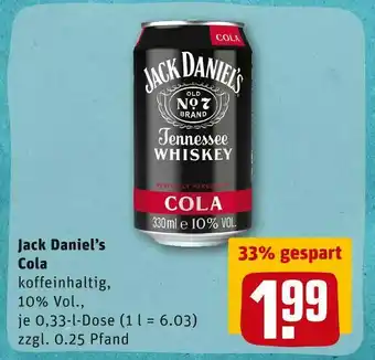 REWE Jack daniel’s longdrink cola Angebot