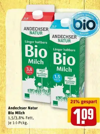 REWE Andechser natur bio milch Angebot