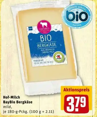 REWE Hof-milch baybio bergkäse Angebot