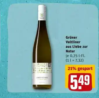 REWE Grüner veltliner aus liebe zur natur weißwein Angebot