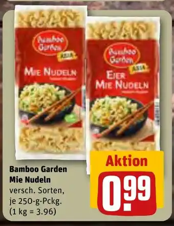 REWE Bamboo Garden Mie Nudeln versch. Sorten, je 250-g-Pckg. Angebot