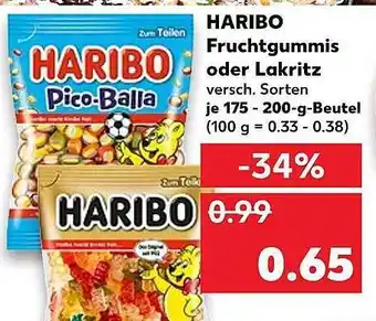 Kaufland Haribo Fruchtgummis Oder Lakritz 175-200g Beutel Angebot