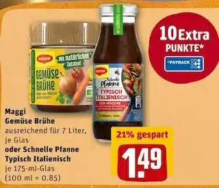 REWE Maggi gemüse brühe oder schnelle pfanne typisch italienisch Angebot