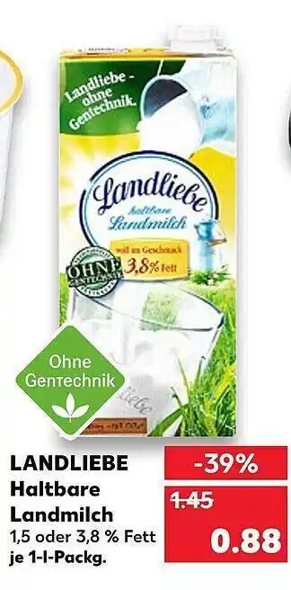 Kaufland Landliebe Haltbare Landmilch 1L Angebot