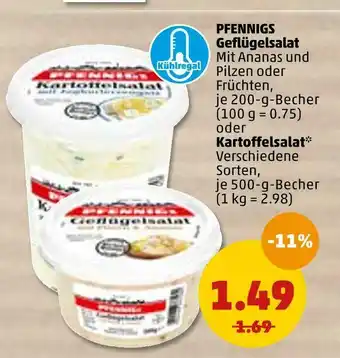 PENNY Pfennigs geflügelsalat oder kartoffelsalat Angebot