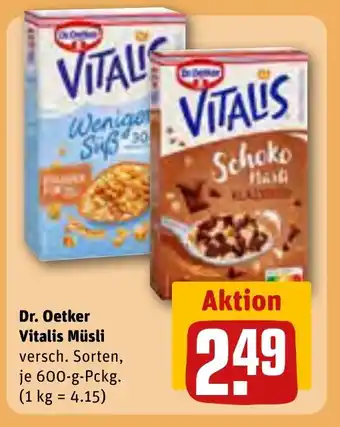 REWE Dr. Oetker Vitalis Müsli versch. Sorten, je 600-g-Pckg. Angebot