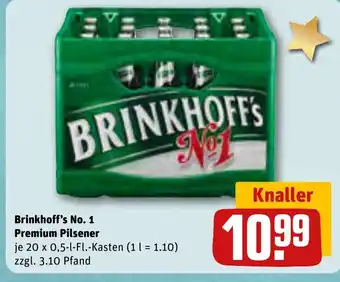 REWE Brinkhoff's No. 1 Premium Pilsener 20*500ml Angebot