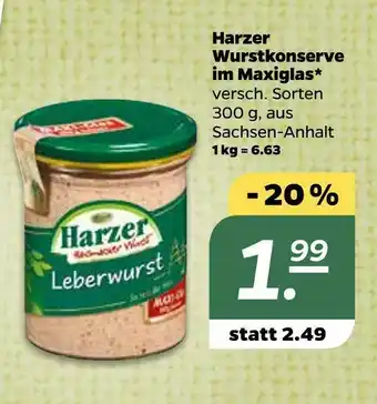 NETTO Harzer wurstkonserve im maxiglas Angebot