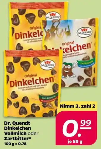 NETTO Dr. quendt dinkelchen vollmilch oder zartbitter Angebot