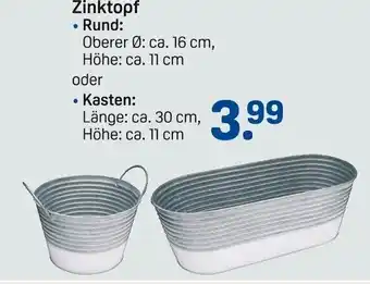 Rossmann Zinktopf Rund oder Kasten Angebot