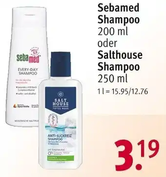 Rossmann Sebamed Shampoo 200 ml oder Salthouse Shampoo 250 ml Angebot