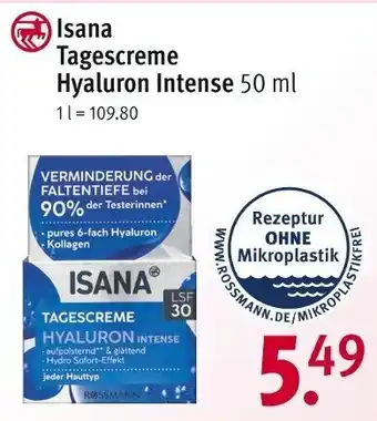 Rossmann Isana Tagescreme Hyaluron Intense 50 ml Angebot